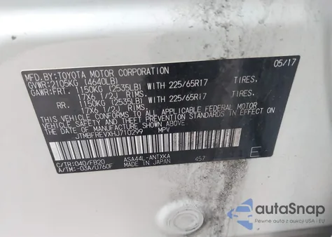 2017 Toyota Rav4 Le from USA, damaged, VIN JTMBFREVXHJ710299